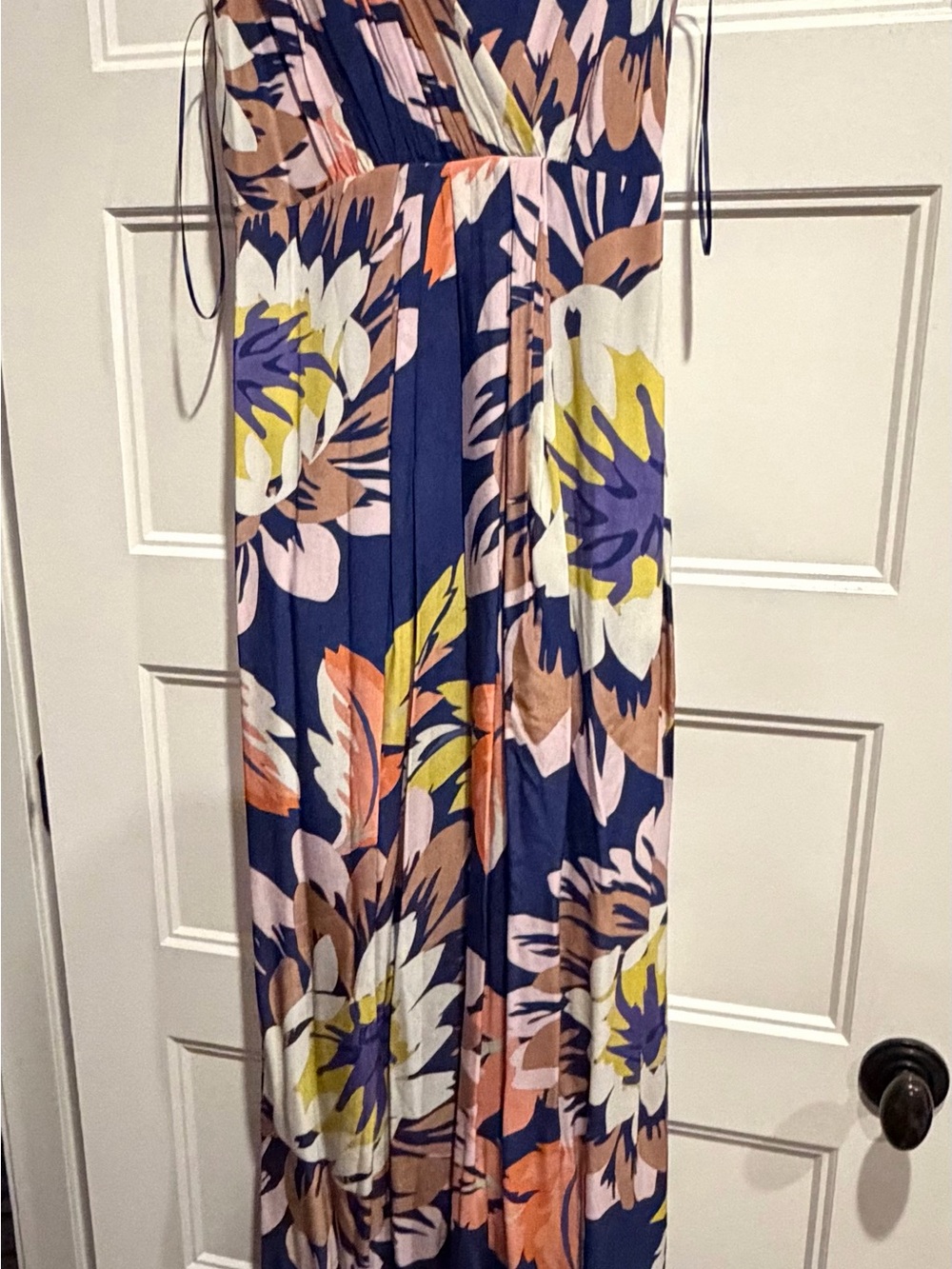 Seraphine Luxe Navy Floral Maxi Maternity Dress